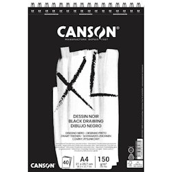 Canson-XL Dessin Noir DS A4 150G Spiral 40st