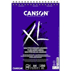 Canson-XL Fluid Mixed Media A4 250G Spiral 30st