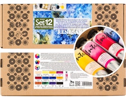Renesans-Box med 12 st 15ml extrafina akvarelltuber.