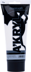 Renesans-A'kryl satin 200 ML-01-TITANIUM WHITE