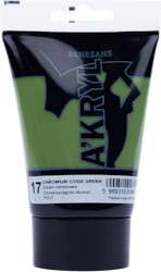 Renesans-A'kryl satin 100 ML-17-CHROMIUM OXIDE GREEN