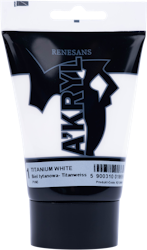 Renesans-A'kryl satin 100 ML-01-TITANIUM WHITE