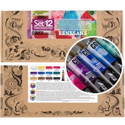 Renesans-Cover tempera gouache extrafine in tubes 20 ml-Box med 12st