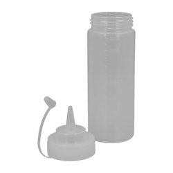 Plastflaska-350ml-transparent med pip och hatt