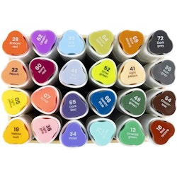 Illustration marker-24st i olika kulörer