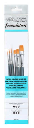 Akvarellpenslar-set om 6 st-Winsor & Newton Foundation