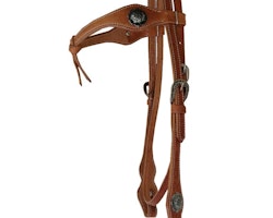 Western Imports knotted headstall /silver conchos