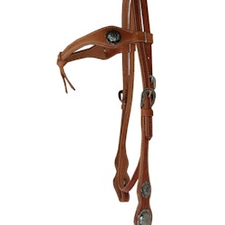 Western Imports knotted headstall /silver conchos