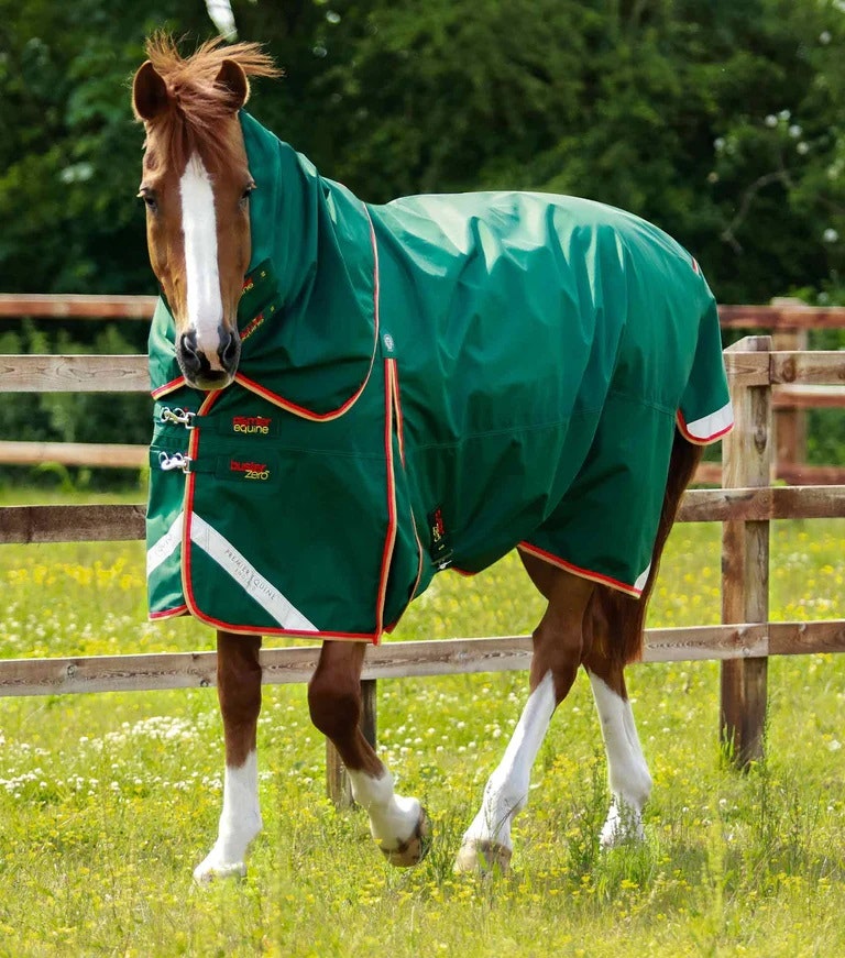 Premier Equine Buster Zero Turnout Rug with Classic Neck Cover Green B