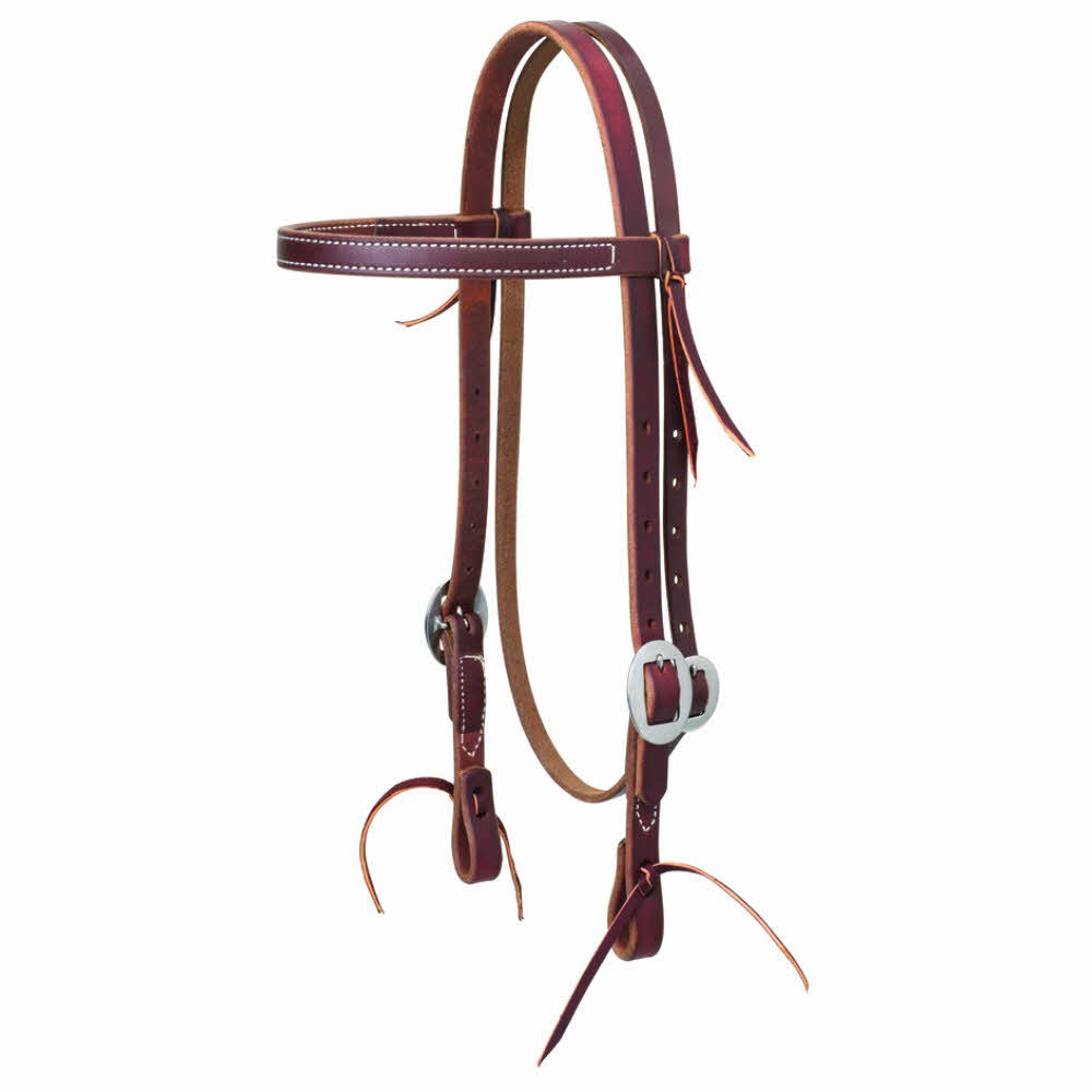 Weaver working tack single-ply headstall with tie ends/stainless steel