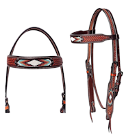 Western Imports basket tooled Fancy headstall