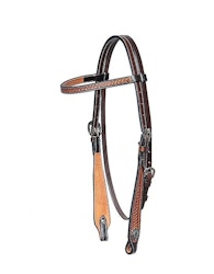 Two Tone headstall basket tooled