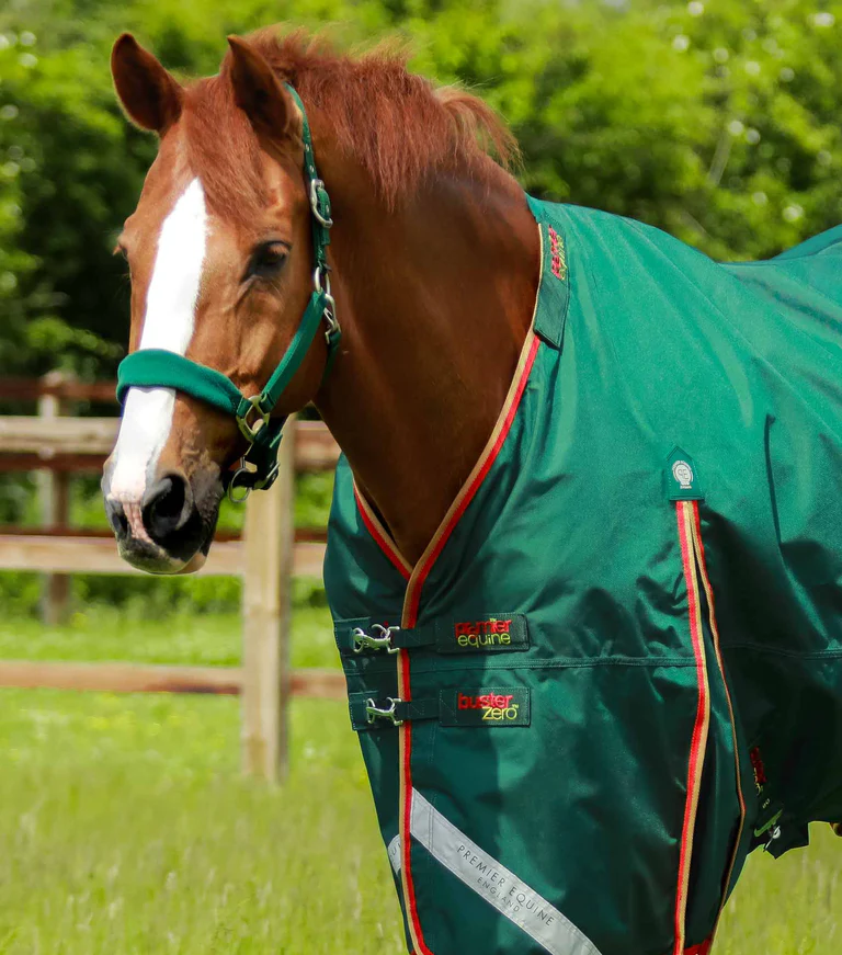 Premier Equine Buster Zero Turnout Rug with Classic Neck Cover Green B