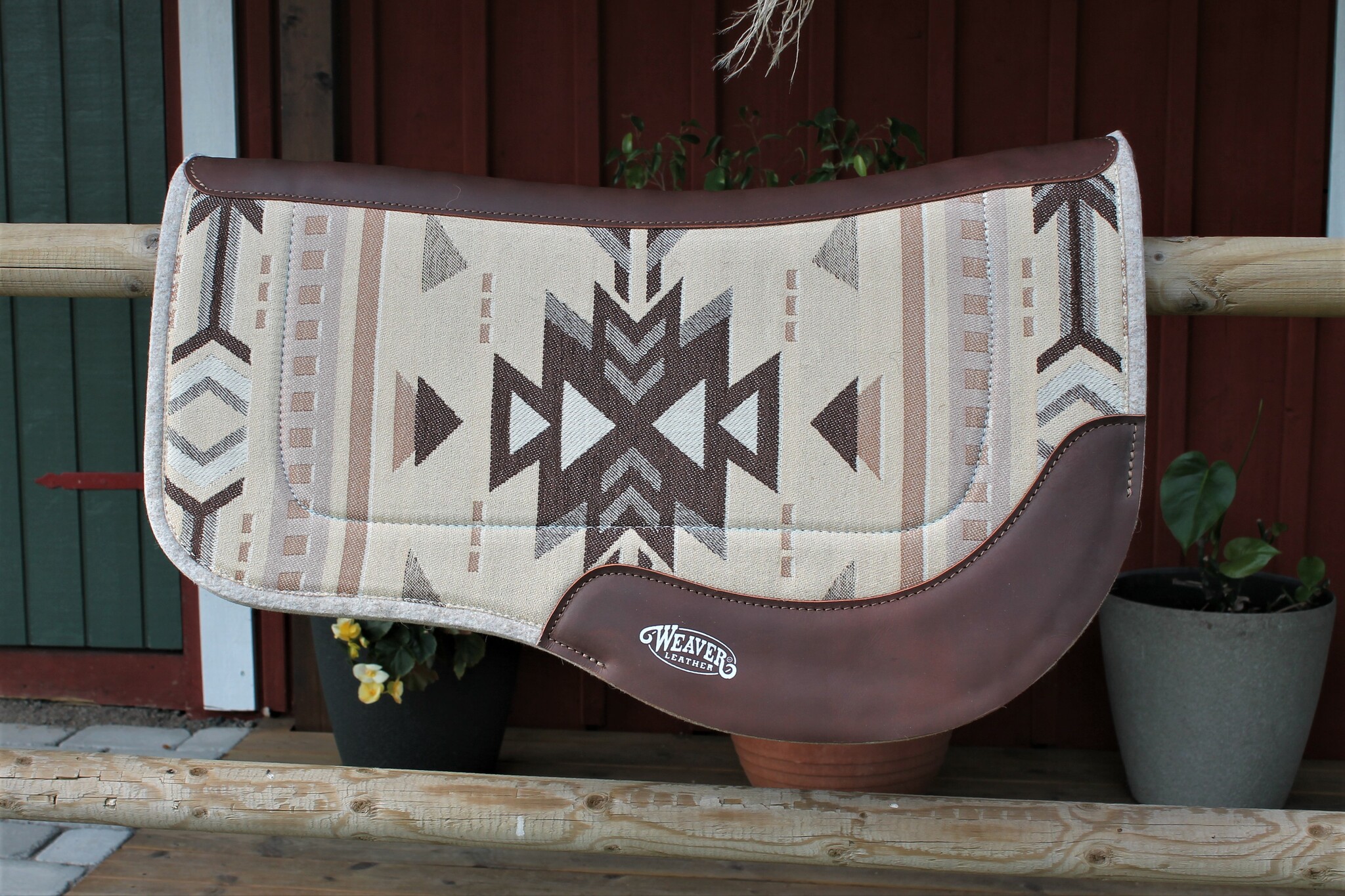 Weaver All Purpose trail gear contoured wool blend saddle pad Santa Fe - beige/brown