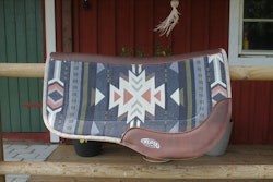Weaver All Purpose trail gear contoured wool blend saddle pad Santa Fe - navy/off white