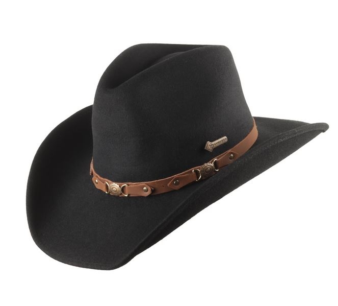 Scippis cowboy hat Bandit black 100% felt wool B