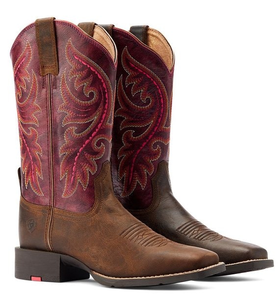 Ariat cowboy boot Round Up back zip western boot, 100% leather