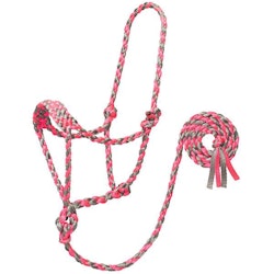 Weaver Braided Ropehalter Gray/Pink