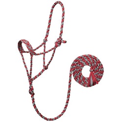 Weaver Braided Ropehalter Dark Red/Charcoal