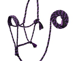 Weaver Braided Ropehalter with 7" lead Black/Purple