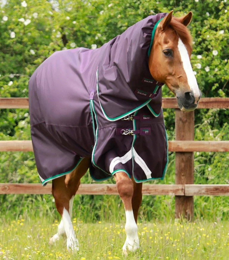 Premier Equine Buster 200g Turnout Rug with Snug-Fit Neck Cover Purple B