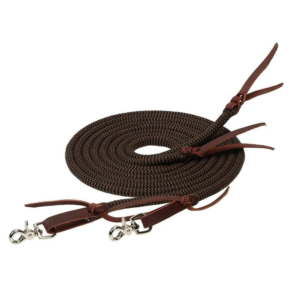 Weaver Leather EcoLuxe Bamboo Round Split Reins 8ft Brown/Black
