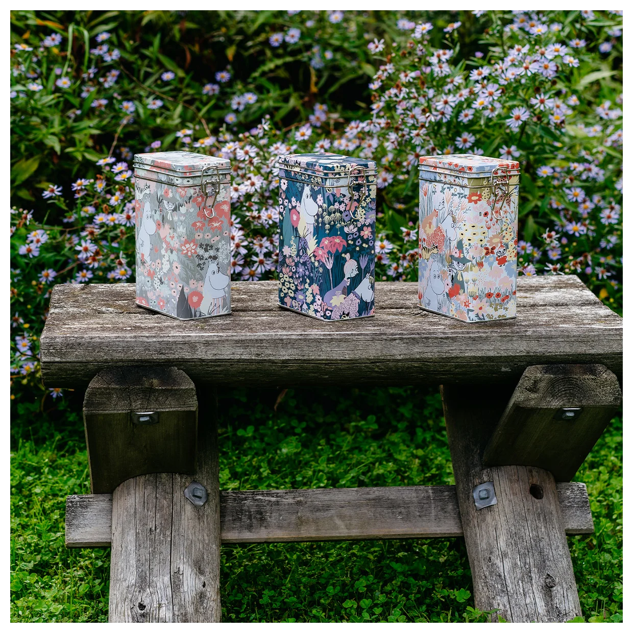 Mumin Smörblomma kaffeburk grön