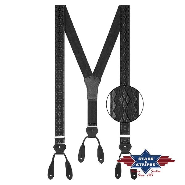 Suspender HT-10  92% polyester - 8% elasthan - flaps 100% leather