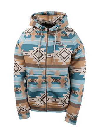 Ranch Girls Hooded Sweat Jacket ́Shirley Aztec Teal