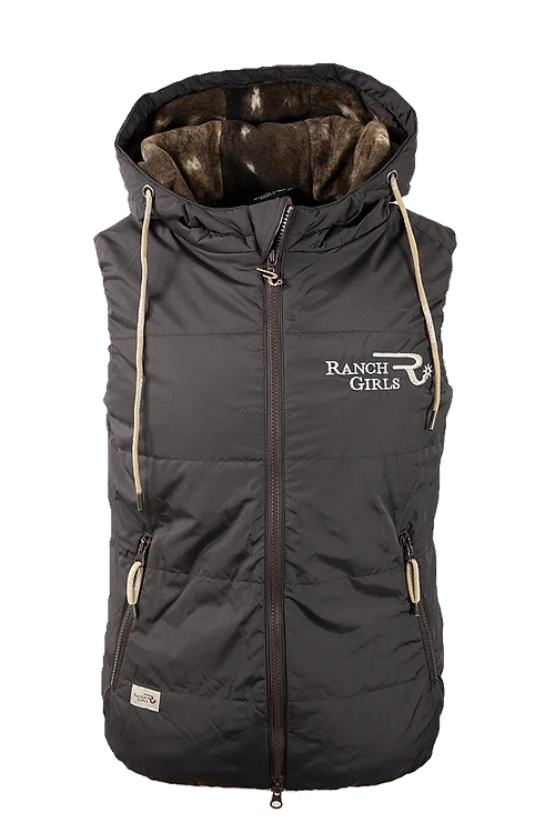 Ranch Girls Hooded Vest 'PAM' Brown /Deer