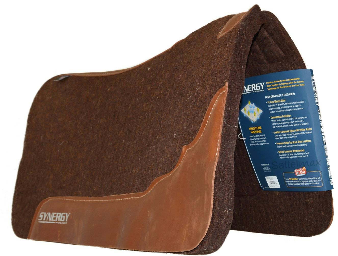 Weaver Saddlepad 100% Merinoull Brown
