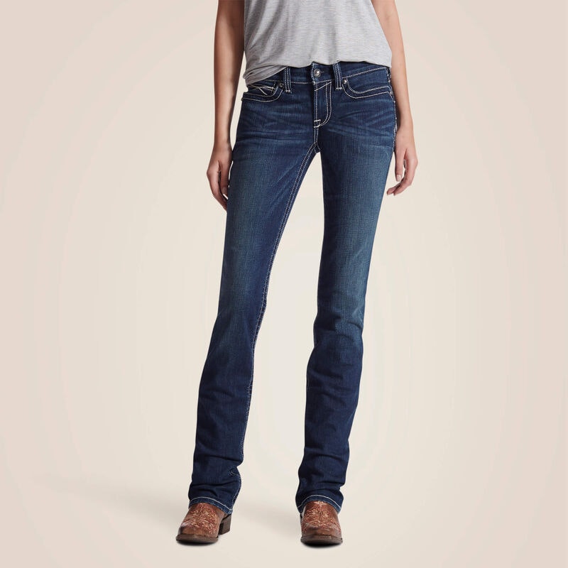 Ariat WMS Real Mid Rise Icon Straight Leg Jeans
