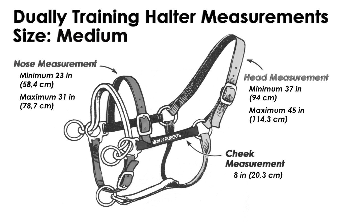 Monty Roberts Dually Halter Medium Svart