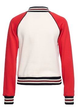 College Raglan Sweat Jacket Blanko Red