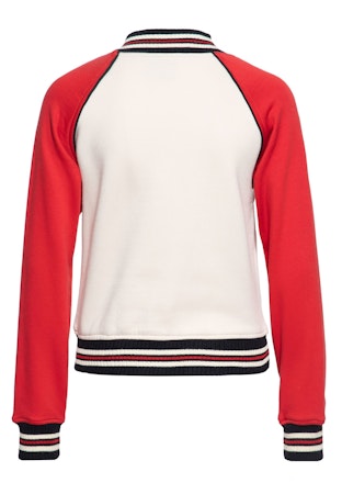 College Raglan Sweat Jacket Blanko Red