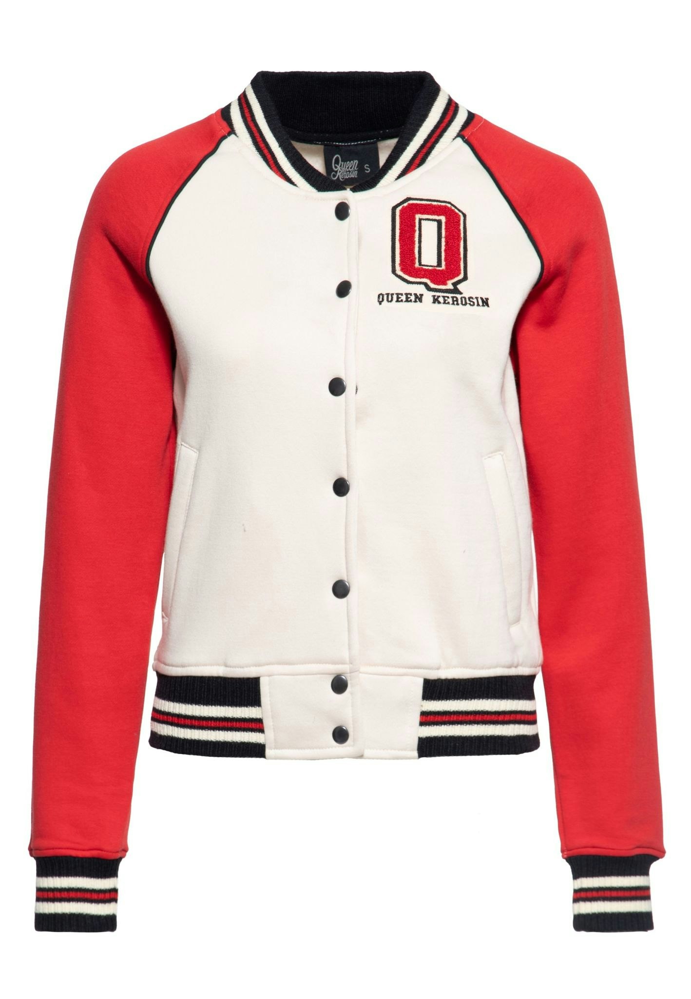 College Raglan Sweat Jacket Blanko Red