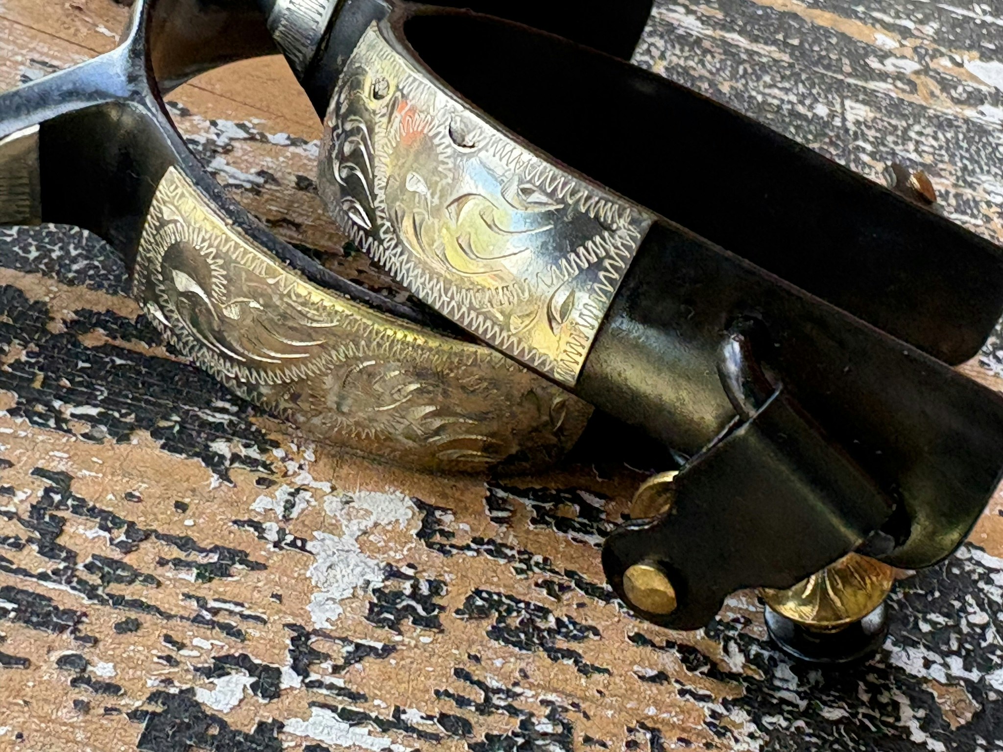 ProMaster Black Steel Spurs Engraving