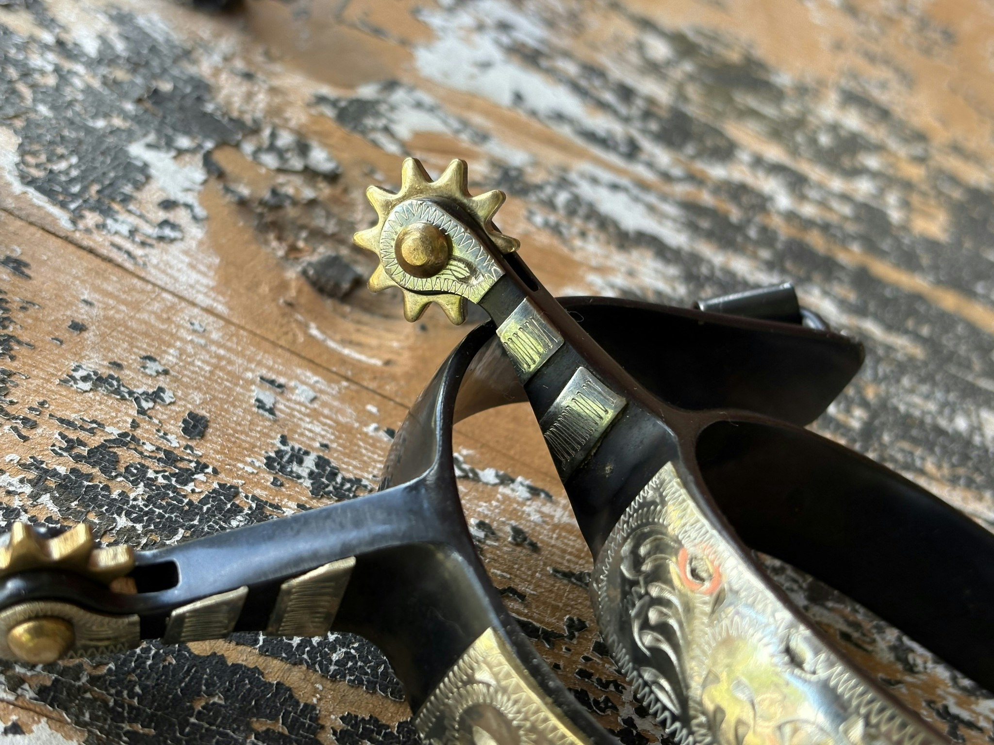 ProMaster Black Steel Spurs Engraving