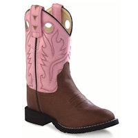 Old West Westernboots Fort Union Tan Canyon Foot with Pink Shaft