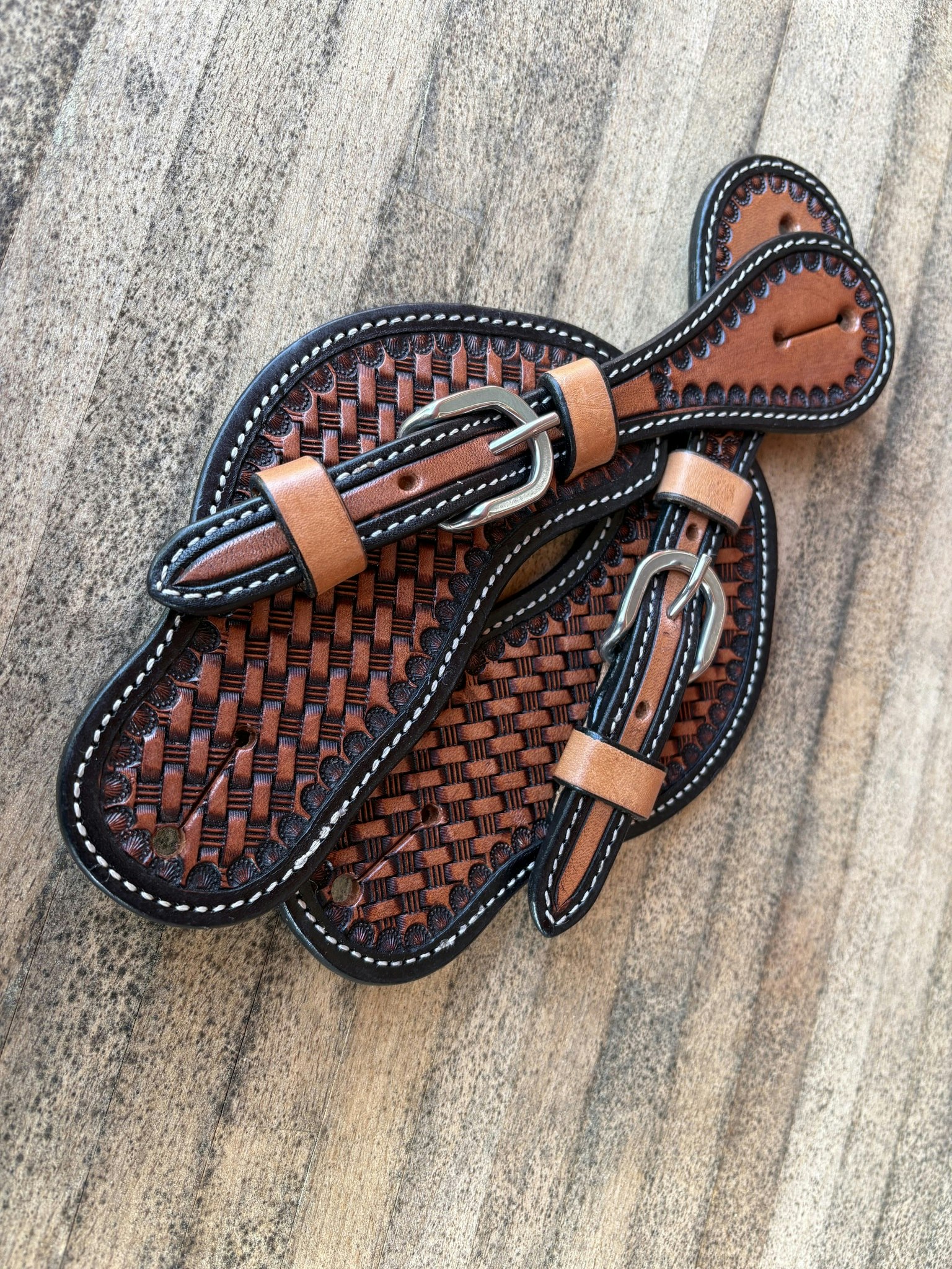 Professional´s Choice Basket Weaver Spur Strap Chestnut/Black Womens