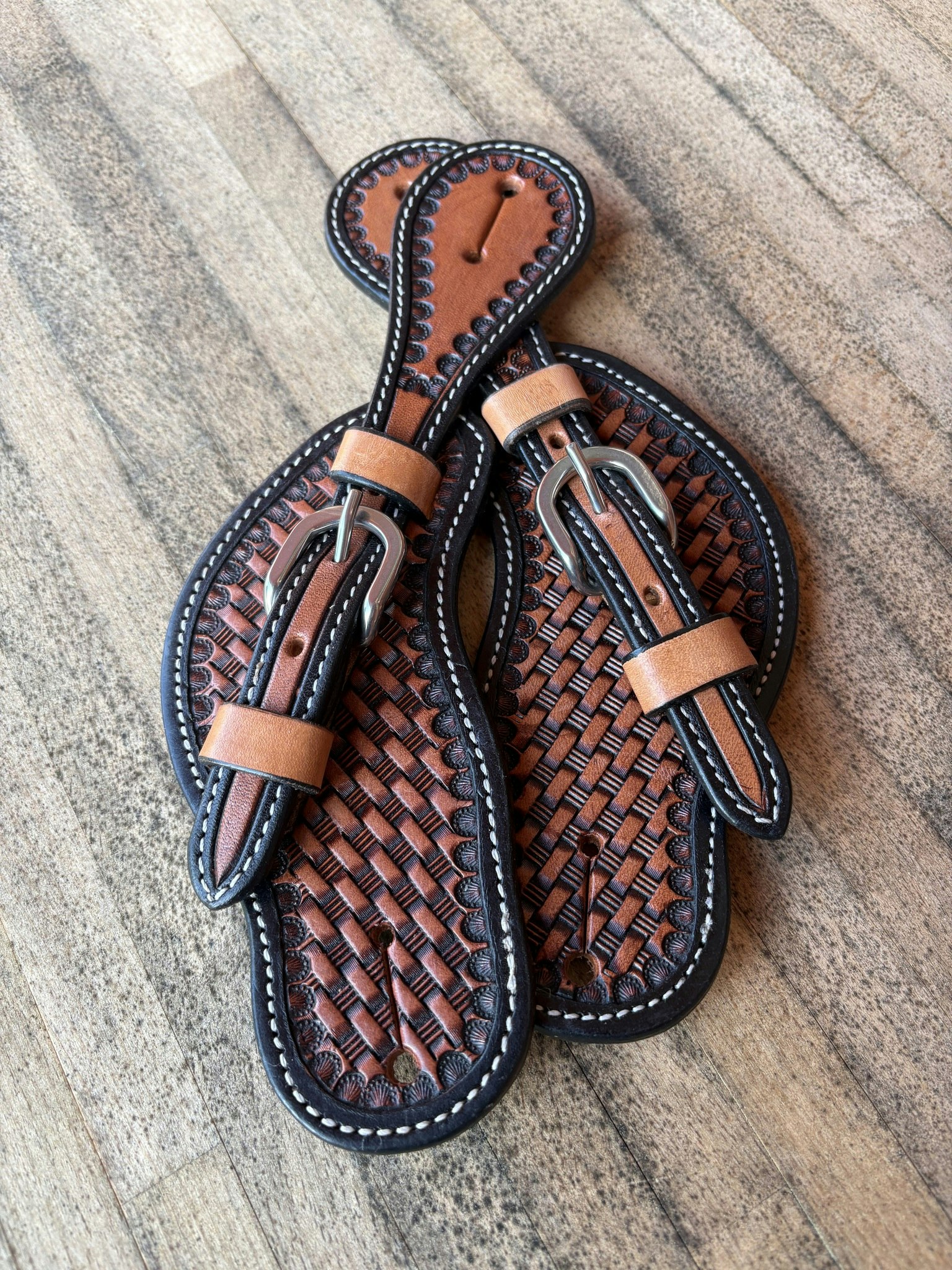 Professional´s Choice Basket Weaver Spur Strap Chestnut/Black Womens