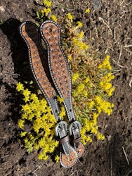 Weaver Floret Tooled Spur Straps