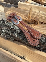 Weaver Youth Harness Leather Spur Straps with Spots Russet