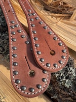 Weaver Youth Harness Leather Spur Straps with Spots Russet