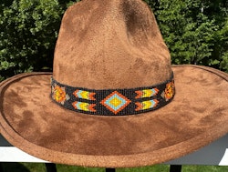 Handgjort Pärlat Hattband Native Fire