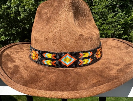 Handgjort Pärlat Hattband Native Fire