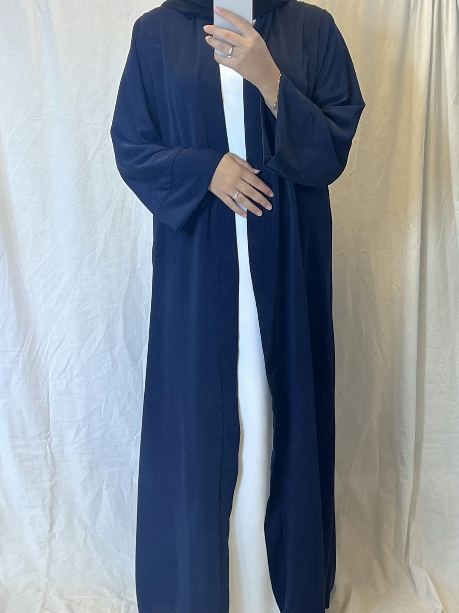 Sleeveless abaya medina silk white