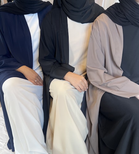 Sleeveless abaya medina silk white