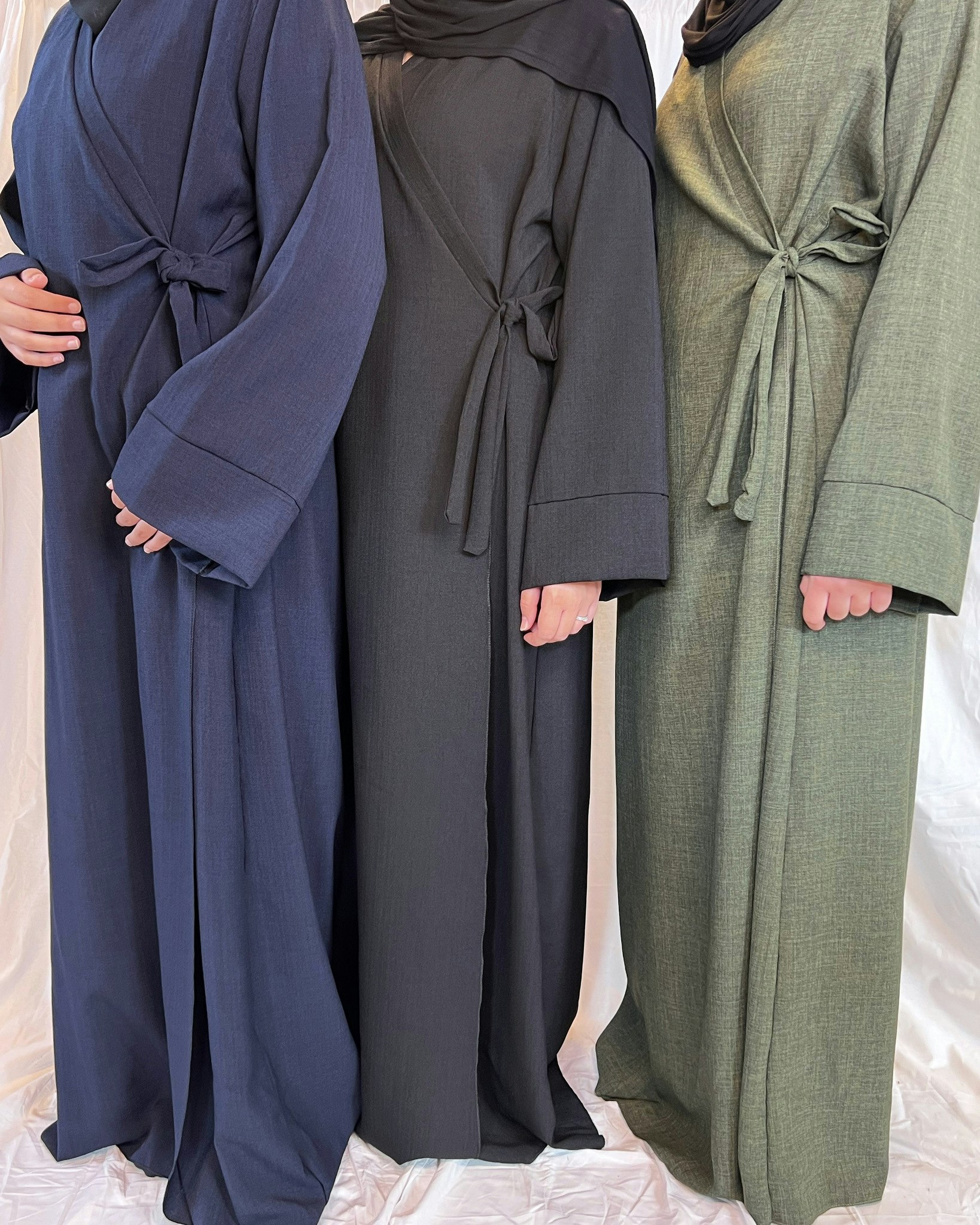 Navy side wrap abaya