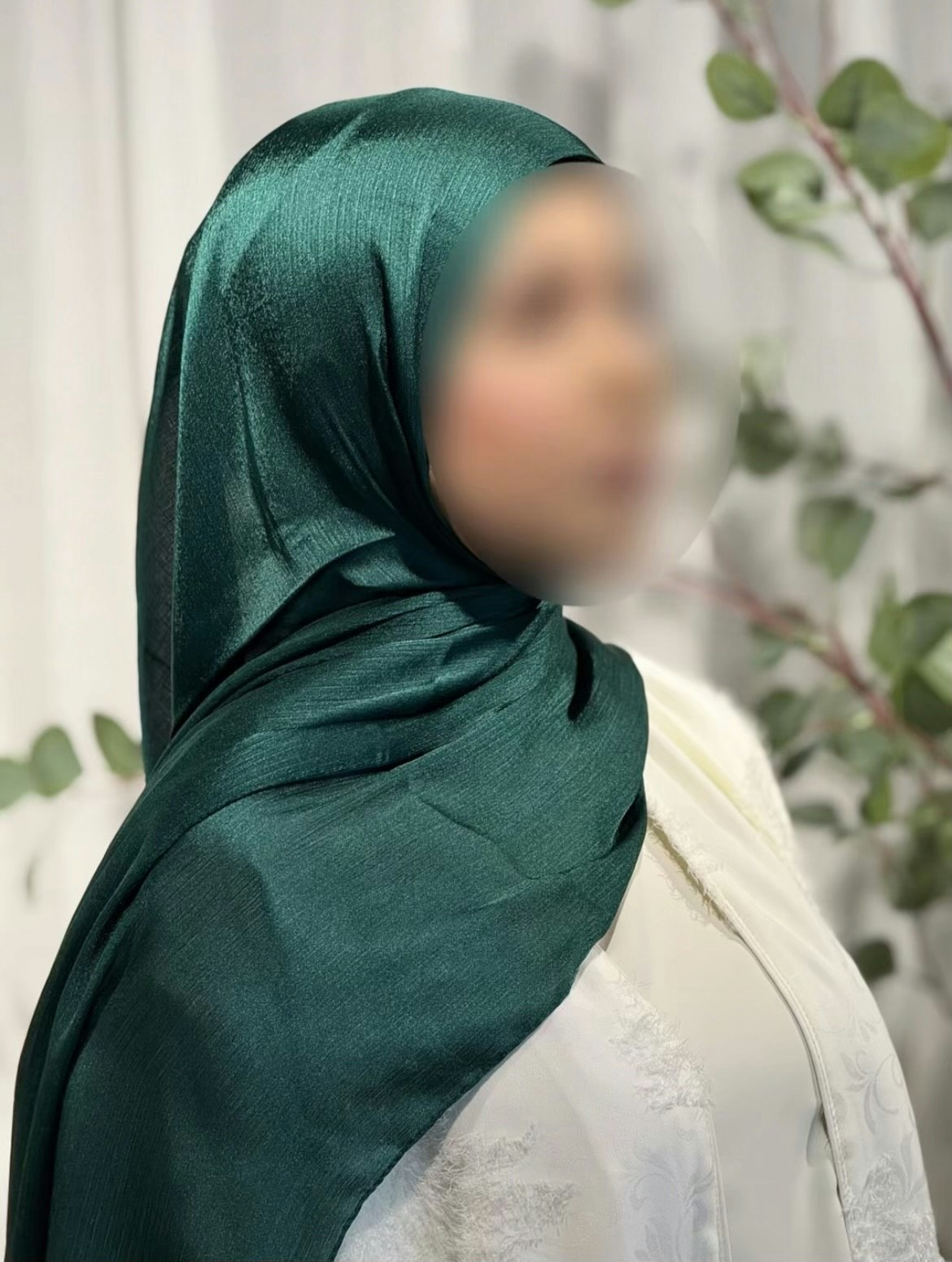 Luxury satin crepe green